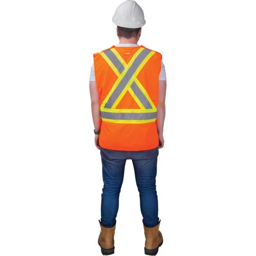 CSA-Compliant High-Visibility Surveyor Vest - High Visibility Orange, Yellow & Silver, Medium, Large, X-Large, 2X-Large, Polyester, Meets/Exceeds CSA Z96 Class 2 - Level 2, 1 Year Limited - Image 4