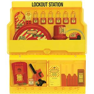 Standard Valve & Electrical Deluxe Lockout Station - Included, Thermoplastic, 32, Severe Use, 23.5", 27", 4.5"