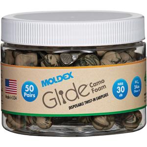 Glide® Camo Foam Earplugs - Uncorded, 30, One-Size, ANSI S3.19-1974/Meets/Exceeds CSA Class AL, Bulk - Canister