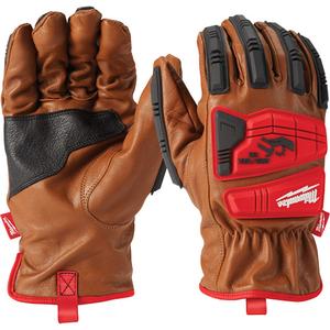 Goatskin Impact Gloves - Small, Medium, Large, X-Large, 2X-Large, Grain Leather, ANSI/ISEA 138 Level 2