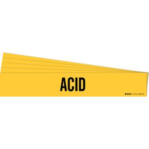 "Acid" Pipe Markers - Vinyl, Black on Yellow, 8"+, 4", 24", English, Self-Adhesive, 11" x 11"