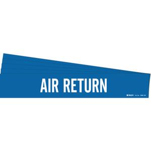 "Air Return" Pipe Marker - Vinyl, White on Blue, 8" - 20", 4", 24", 3-1/2", English, Self-Adhesive