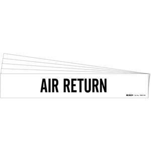 "Air Return" Pipe Marker - Vinyl, Black on White, 8" - 20", 4", 24", 3-1/2", English, Self-Adhesive