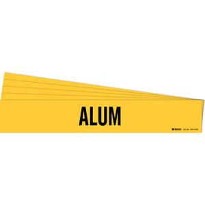 "Alum" Pipe Marker - Vinyl, Black on Yellow, 8" - 20", 4", 24", 3-1/2", English, Self-Adhesive