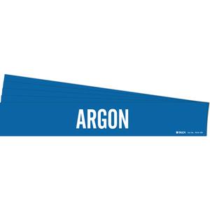 "Argon" Pipe Marker - Vinyl, White on Blue, 8" - 20", 4", 24", 3-1/2", English, Self-Adhesive