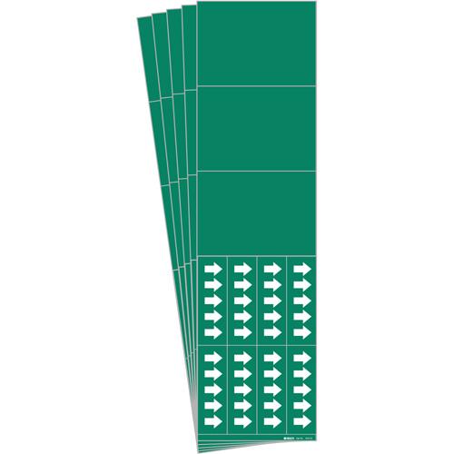 Blank Pipe Markers - Vinyl, White on Green, 0" - 3/4", 2-1/4", 2-3/4", 1/2", None, Self-Adhesive, 3
