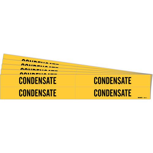 "Condensate" Pipe Markers - Vinyl, Black on Yellow, 3/4" - 2-3/8", 1-1/8", 7", 3/4", English, Self-Adhesive, 4