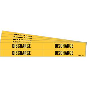 "Discharge" Pipe Markers - Vinyl, Black on Yellow, 3/4" - 2-3/8", 1-1/8", 7", 3/4", English, Self-Adhesive, 4