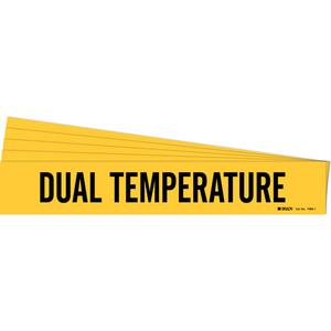 "Dual Temperature" Pipe Marker - Vinyl, Black on Yellow, 2-1/2" - 7-7/8", 2-1/4", 14", 2", English, Self-Adhesive