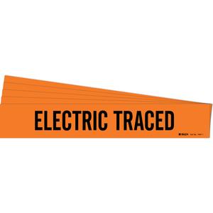 "Electric Traced" Pipe Marker - Vinyl, Black on Orange, 2-1/2" - 7-7/8", 2-1/4", 14", 2", English, Self-Adhesive