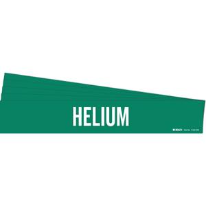 "Helium" Pipe Marker - Vinyl, White on Green, 8" - 20", 4", 24", 3-1/2", English, Self-Adhesive