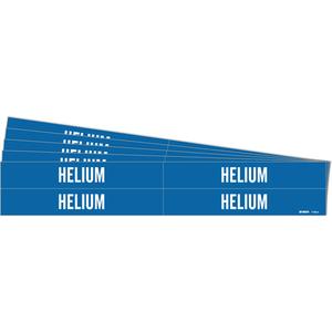 "Helium" Pipe Markers - Vinyl, White on Blue, 3/4" - 2-3/8", 1-1/8", 7", 3/4", English, Self-Adhesive, 4