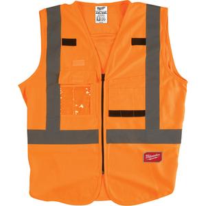 Safety Vest - High Visibility Orange, Silver, 4X-Large/5X-Large, Meets/Exceeds CSA Z96 Class 2 - Level 2