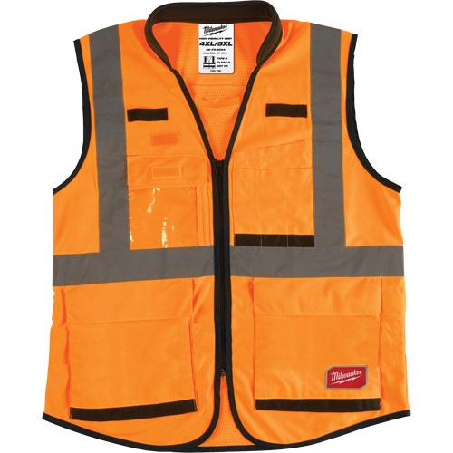 Performance Safety Vest - High Visibility Orange, Silver, Small/Medium, Large/X-Large, 2X-Large/3X-Large, Meets/Exceeds CSA Z96 Class 2 - Level 2, ANSI Class 2 Type R