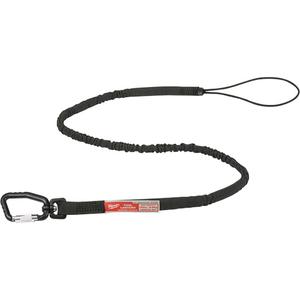 Extended Reach Locking Tool Lanyard - Bungee, Carabiner/Loop, 15 lbs., 54"