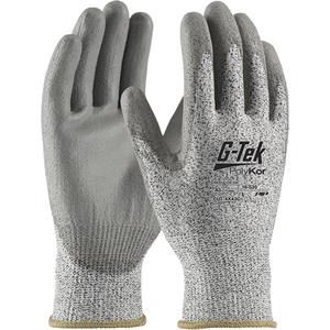 G-Tek® PolyKor® Cut-Resistant Glove - Large, X-Small, Small, Medium, X-Large, 2X-Large, 13, Engineered Yarn, Polyurethane, Dipped Palm, ANSI/ISEA 105 Level 3, EN 388 Level 4/ANSI/ISEA 105 Level 4, EN 388 Level 4