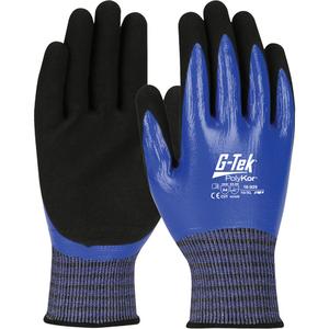 G-Tek® PolyKor® X7™ Cut-Resistant Gloves - Large, Small, Medium, X-Large, 2X-Large, 18, Engineered Yarn, Nitrile, Dipped Palm, ANSI/ISEA 105 Level 4, EN 388 Level 4/ANSI/ISEA 105 Level 6, EN 388 Level 4