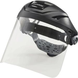 F4XP Premium Headgear - 8", 15-1/2", 0.6", Polycarbonate, Clear, Ratchet, Meets/Exceeds CSA Z94.3/ANSI Z87+