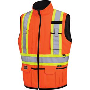 6688 Reversible Vest - High Visibility Orange, Yellow & Silver, 2X-Large, 4X-Large, 5X-Large, Polyester, Meets/Exceeds CSA Z96 Class 2 - Level 2