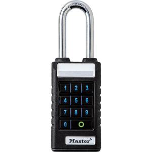 ProSeries® Extended Shackle Padlock for Business Applications - Bluetooth, 2-7/16", 11/32", 2-3/8", 1", Boron Steel, Black, No Key
