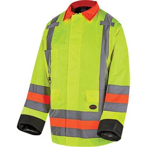 6040 Quebec Winter Traffic Control Jacket - High Visibility Lime-Yellow, Silver/Orange, 2X-Large, X-Small, Small, Medium, Large, X-Large, 3X-Large, 4X-Large, Polyester