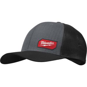 Gridiron™ Snapback Trucker Hat - Nylon/Poly-Cotton, Grey, 3-1/2"