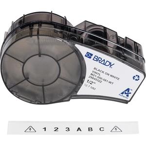 Repositionable Multi-Purpose Labels with Ribbon - Vinyl, Black, White, 0.5", M210/M211