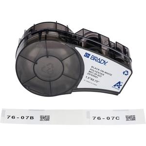 Harsh Environment Multi-Purpose Labels with Ribbon - Polyester, Black, White, 0.75", M210/M211