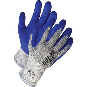 Cut-X™ Coated Cut-Resistant Gloves - X-Large/10, 12, 13, 13, HPPE, Nitrile, Dipped Palm, ASTM ANSI Level A9, ANSI/ISEA 105 Level 3, Unrated, ANSI/ISEA 105 Level 5, Unrated, Grey & Blue