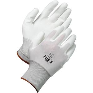 X-Site™ Coated Gloves - X-Large/10, X-Small/6, Small/7, Medium/8, Large/9, 2X-Large/11, Nylon, Polyurethane, Dipped Palm, Unlined, White, EN 388 Level 4, EN 388 Level 3, EN 388 Level 1