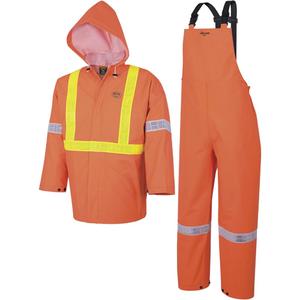 R85 Element FR™ FR 3-Piece Safety Rain Suit - 13 oz/yd² PVC on Polyester, 2X-Large, High-Visibility Orange, CGSB 155.20-2000 Type 3 & CSA Z96-15