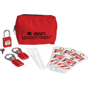 Lockout Tagout Kit with Nylon Safety Padlock in Pouch - 14, Electrical