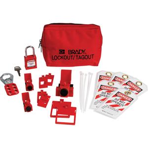 Electrical Lockout Tagout Kit with Nylon Safety Padlock in Pouch - Circuit Breaker