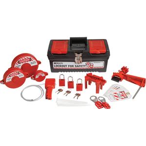 Lockout Tagout Kit with Aluminum Safety Padlocks in Toolbox - 32, Valve