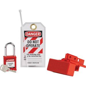 BatteryBlock Forklift Power Connector Lockout with Nylon Safety Padlock - 3, Electrical