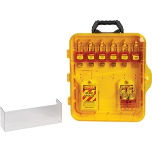 Lockout Station with Keyed Different Nylon Safety Lockout Padlocks - Included, Plastic, 6