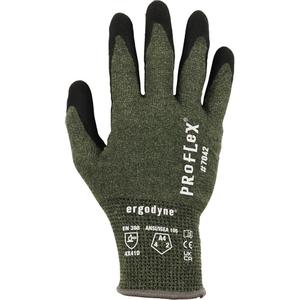 Proflex 7042 Cut-Resistant Gloves - Small, Medium, Large, X-Large, 2X-Large, 18, Aramid, Nitrile, Dipped Palm, ASTM ANSI Level A4/EN 388 Level D, EN 388 Level 4, EN 388 Level 4, EN 388 Level 1, Unrated