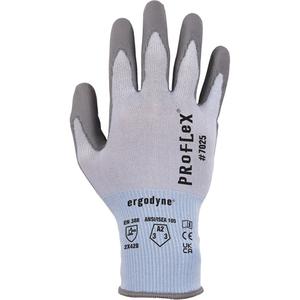 ProFlex 7025 Cut-Resistant Gloves - Small, Medium, Large, X-Large, 2X-Large, 18, HPPE/Nylon/Spandex, Polyurethane, Dipped Palm, ASTM ANSI Level A2/EN 388 Level B, EN 388 Level 2, EN 388 Level 4, EN 388 Level 2