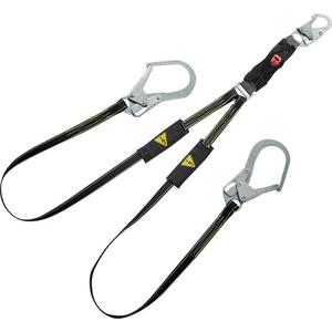 V-Series™ Welding Energy Absorbing Lanyard - 6', 150 lbs., 310 lbs., Snap Hook, Rebar Hook, Nylon/Kevlar®/Metal, Pack, 2
