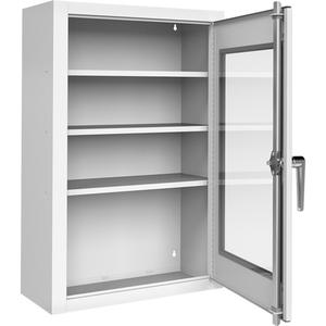 Lockable Medicine Cabinet with Plexiglas Door - Cabinet, 18-1/16", 27", 8-1/8", (3) 5-15/16", (1) 10-1/2"