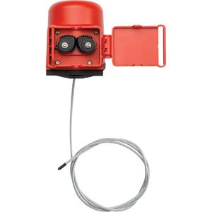 No-Handle Valve Lockout with Cable - Ball/Gate, 0.375" - 34", Red/Black