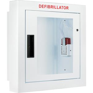 Semi-Recessed Large Cabinet with Alarm - Zoll AED Plus®/Zoll AED 3™/Cardio-Science/Physio-Control, Non-Medical, 15″H x 15″L x 4″D, 14"H x 14"L x 6-3/4"D