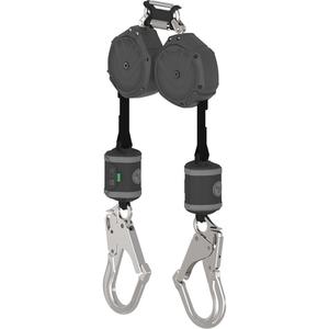 V-Shock® Non-Leading Edge Personal Fall Limiter - 8', 2, Web, Stationary, Twin Link Carabiner, Steel, Rebar Hook, Aluminum, SRL