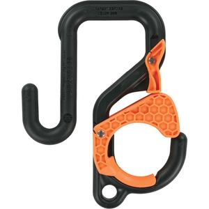 Squids 3178 3" Locking Aerial Bucket Hook with Tethering Point - 40 lbs., Orange & Black, ANSI/ISEA 121