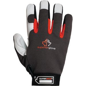 Clutch Gear® Thinsulate™ Mechanic's Gloves - Small/7, Medium/8, Large/9, X-Large/10, 2X-Large/11, Split Leather/Grain Goatskin, ANSI Level 5