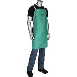 Dynamic™ Ironcat® FR Cotton Sateen Apron - Bib, Green, Cotton Twill, ASTM D6413