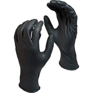 Green Monkey™ Biodegradable Disposable Gloves - Large, Small, Medium, X-Large, 2X-Large, Nitrile, 11", 8-mil, Fully Textured, Black, Powder-Free, Accepted for use in Canadian Food Processing Facilities