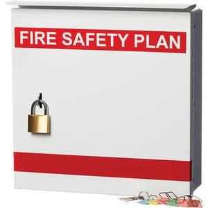 Fire Safety Plan Box - Metal, 13.375", 13.375", 4.25", English