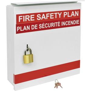 Fire Safety Plan Box - Metal, 13.375", 13.375", 4.25", Bilingual