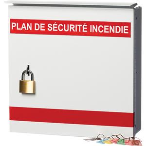 Fire Safety Plan Box - Metal, 13.375", 13.375", 4.25", French